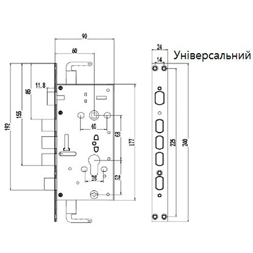 Механизм замка CLASS А18 (BS60*68мм) универсальный (квадратный ригель) CP хром - Фото №5