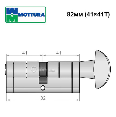 Циліндр MOTTURA Champions Pro 82T (41*41T) матовий хром - Фото №5