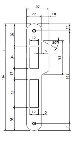 Ответная планка AGB Sicurezza 22мм с отбойником хром - Фото №2