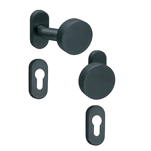 Ручки на розеті ABARO Lido FF фіксована-фіксована антрацит - Фото №1