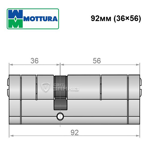 Циліндр MOTTURA Champions Pro 92 (36*56) матовий хром - Фото №7