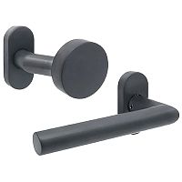 Ручки на розеті ABARO Lido FM фіксована-натискна антрацит