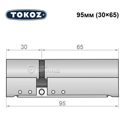 Циліндр TOKOZ Pro300 95 (30*65) нікель матовий - Фото №6