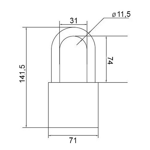 Замок навісний APECS PDR-50-L-70 (3 ключа) - Фото №4