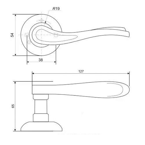 Ручки на розетте APECS Megapolis "Chicago" H-0864-A G золото - Фото №2