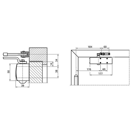 Дотягувач GEZE TS 1500 STD HO з фіксацією до 80кг Срібний - Фото №4