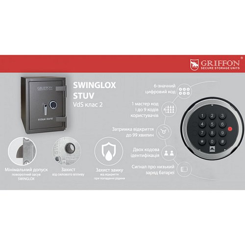 Сейф вогнезламостійкий GRIFFON CL III.90.E RED - Фото №6