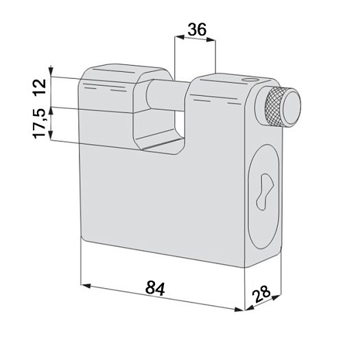 Замок навесной CISA 2855P.84 (84 мм, 2 ключа) - Фото №8