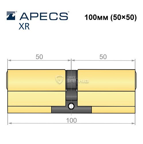 Циліндр APECS XR 100 (50*50) латунь матова  - Фото №4