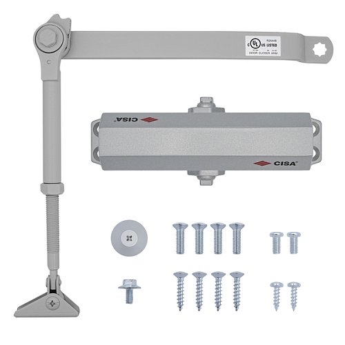 Доводчик CISA 60461/60471.03.0.97 STD HO с фиксацией до 80 кг серый - Фото №5