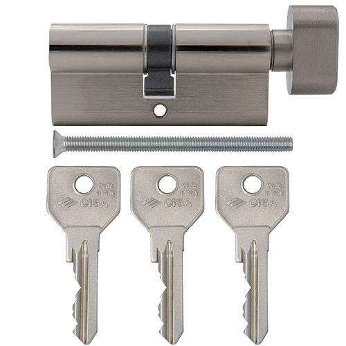 Циліндр CISA C2000 100T (50*50T) нікель матовий 3 ключі - Фото №8