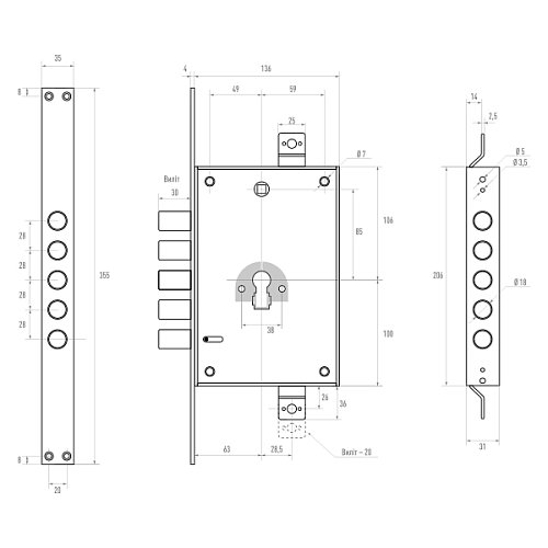 Механізм замка POTENT 1940MN TOP (BS63мм) - Фото №5