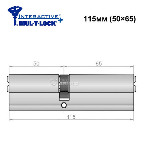 Цилиндр MUL-T-LOCK MTL600/Interactive + MOD 115 (50*65) (модульный) никель сатин - Фото №5