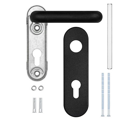 Ручки протипожежні на планці SANTOS 1919 Round Black чорні - Фото №5