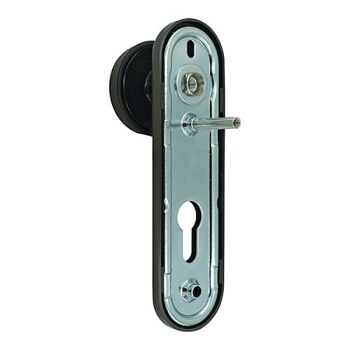 Ручка на планці для врізної антипаніки CISA 07076.24 фіксована 72 мм чорна - Фото №4