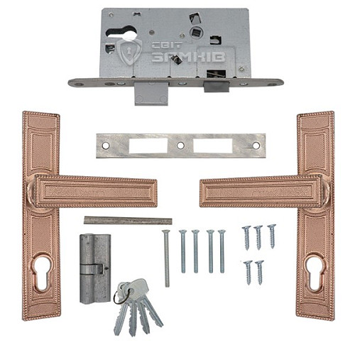 Комплект замка МОТОР-СИЧ ЗВ-7 (BS55*72мм) прямая ручка - Фото №2
