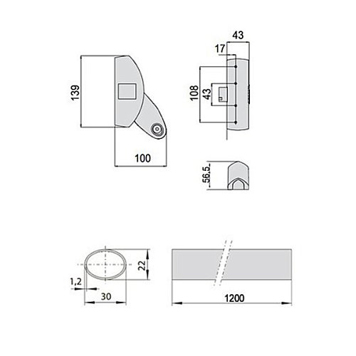 Антипаника врезная CISA Fast Push 59607.10 со штангой 1200 мм красная - Фото №13