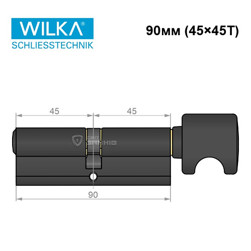 Циліндр WILKA 1405 A 90T (45*45T) чорний - Фото №8