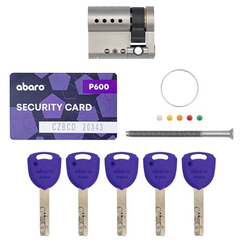 Циліндр половинка ABARO P600 (модульний) 61 (51*10) Ni нікель сатин 5 ключів - Фото №14