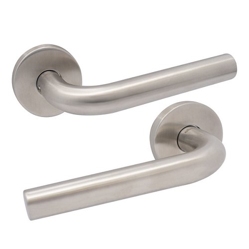 Ручки на розеті ABARO Rimini MM кругла розета нержавіюча сталь - Фото №1