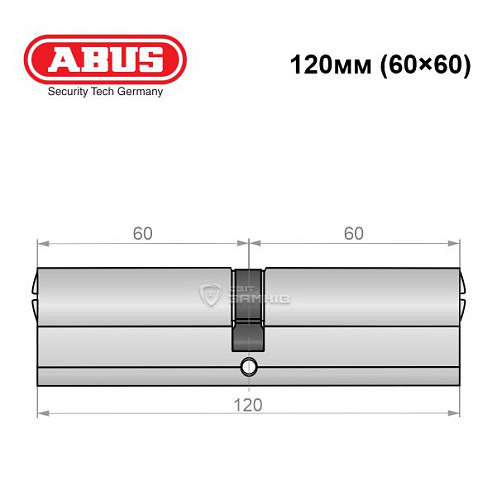 Циліндр ABUS X12R 120 (60*60) нікель сатин - Фото №5