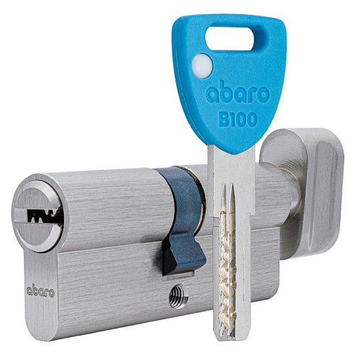 Циліндр ABARO B100 90T (35*55T) Ni нікель сатин 5 ключів - Фото №1