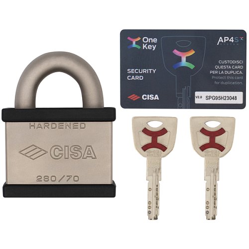 Замок навісний CISA 2805P.70 (70 мм, 2 ключа AP4 S) - Фото №6