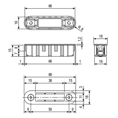Зворотня планка AGB Touch для алюмінію сіра - Фото №2