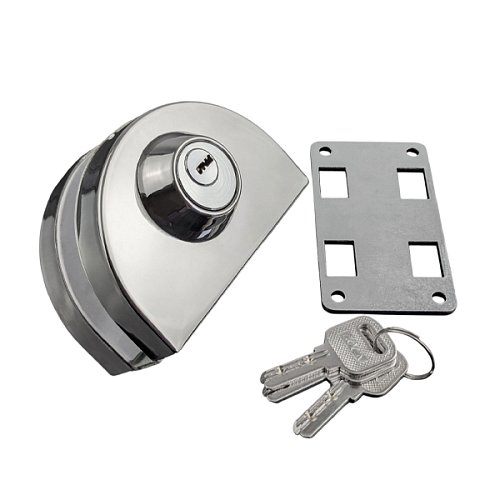 Замок накладной GLASS-M-TECH GL002 двойной для стеклянных дверей (стекло-стена) SS 304 нержавеющий сталь - Фото №3