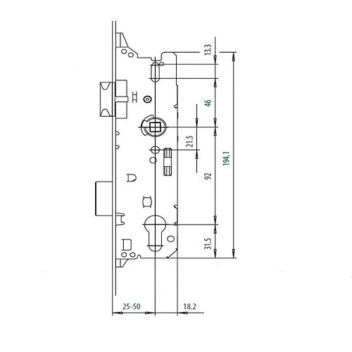 Механизм замка FUHR 856 защелка 35*92 мм рейка 1800 мм  - Фото №6