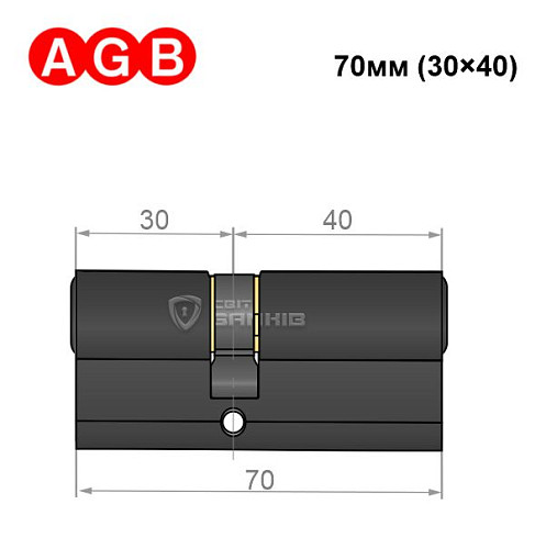 Циліндр AGB MOD 600 70 (30*40) чорний - Фото №5