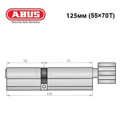 Цилиндр ABUS Integral MX (модульный) 125T (55*70T) никель - Фото №7