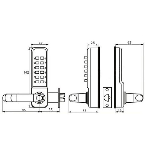 Комплект замка LOCKOD LC180 (BS35мм) механический кодовый - Фото №8