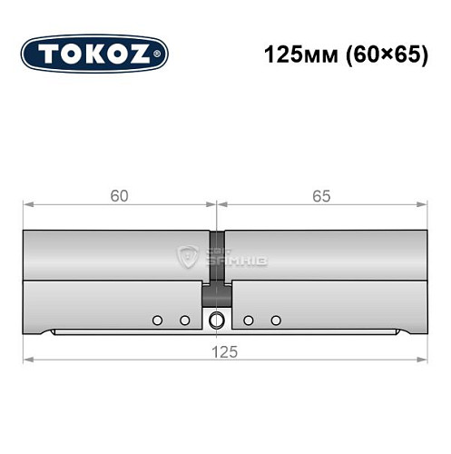 Циліндр TOKOZ Pro300 125 (60*65) нікель матовий - Фото №6