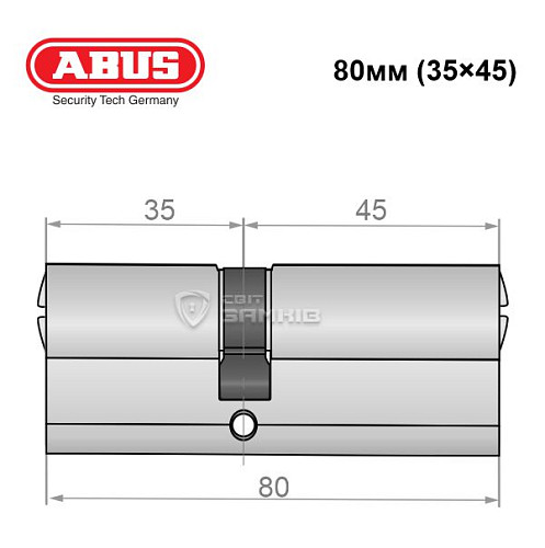 Циліндр ABUS X12R 80 (35*45) нікель_сатин - Фото №5