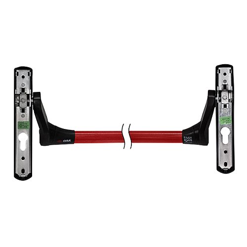 Комплект врізної антипаніки CISA Fast Push 59617.10 72мм 1200 мм червоний із замком та ручкою - Фото №5