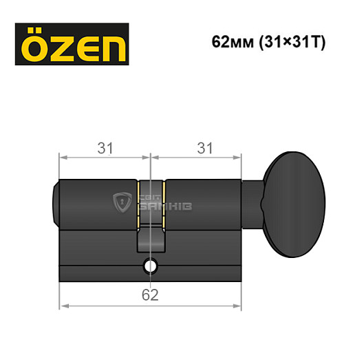 Циліндр OZEN 100 62T (31*31T) чорний - Фото №7