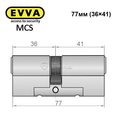 Циліндр EVVA MCS 77 (36*41) нікель сатин - Фото №7
