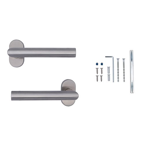 Ручки на розеті CISA PL Angle овальна розета 07070.82 нержавіюча сталь - Фото №6