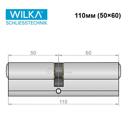 Циліндр WILKA 1400 A 110 (50*60) нікель - Фото №7