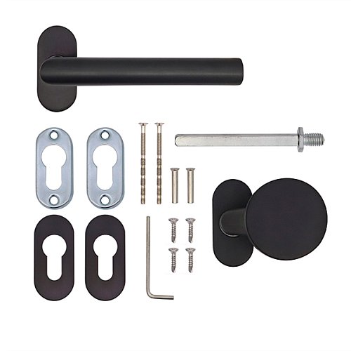 Ручки на розеті ABARO Lido FM фіксована-натискна чорний - Фото №9