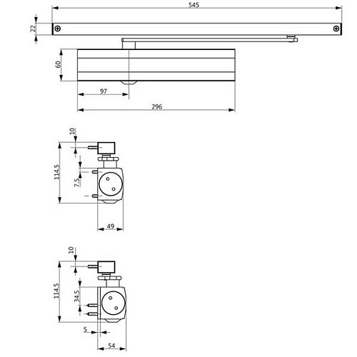 Дотягувач GU ОТS 634 SLD до 80кг FIRE Чорний - Фото №3