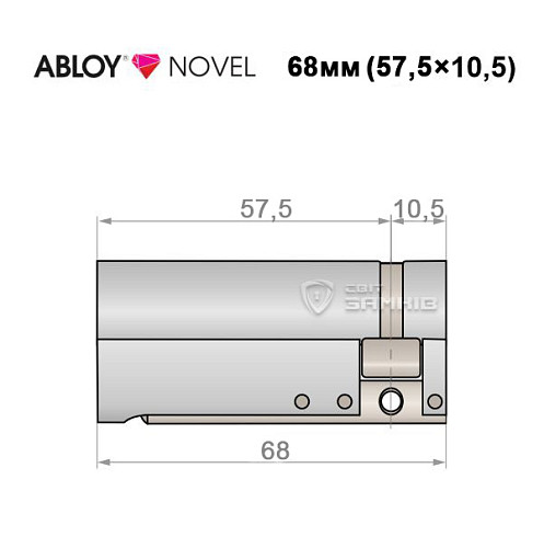 Цилиндр половинка ABLOY NOVEL 68 (57,5*10,5) хром полированный 3 ключа - Фото №8
