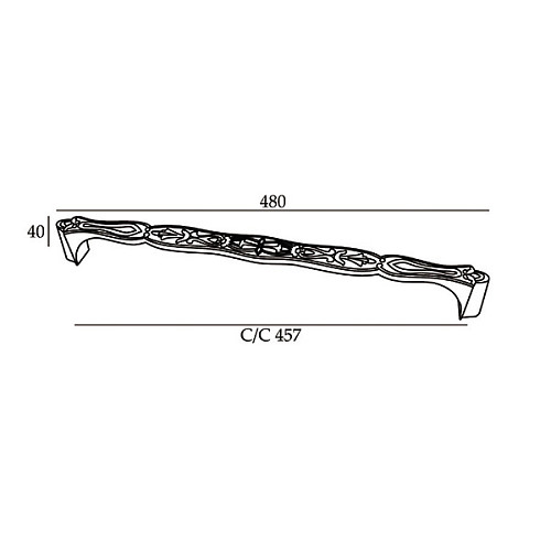 Ручка скоба ORO&ORO L15 48cm/45,7cm (половинка) WAB матовая античная бронза - Фото №3