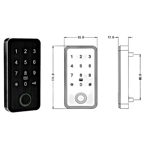 Замок меблевий PES Office 6 електронний кодовий - Фото №7