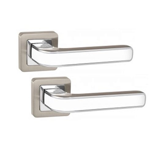 Ручки на розетте PUNTO Nova (QR) SN/WH матовый никель/белый - Фото №1