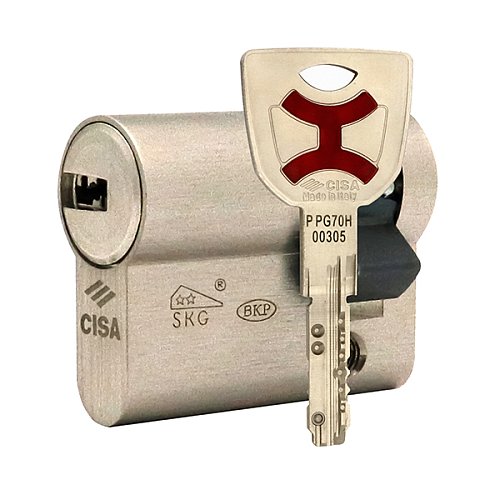Циліндр половинка CISA AP4 S 40 (30*10) нікель матовий 5 ключів - Фото №1