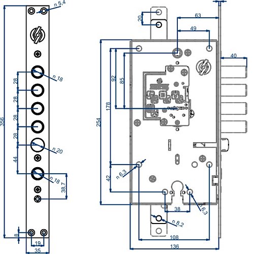 Механизм замка SECUREMME 2533 (BS66*85мм) левый - Фото №8