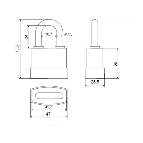 Навесной замок APECS PDR-50-45 (3 ключа) - Фото №4
