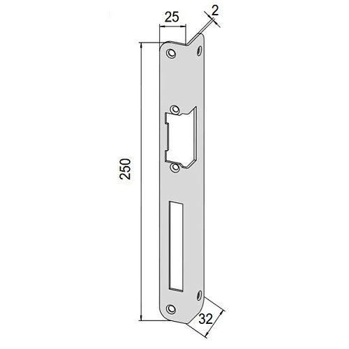 Ответная планка CISA 05004.00.1.07 для эл.защелок угловая правая серая - Фото №3